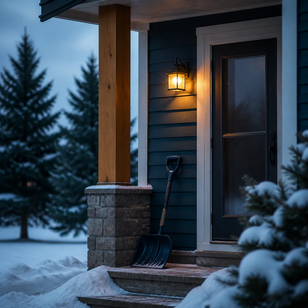 A Minnesota porch prepared for winter